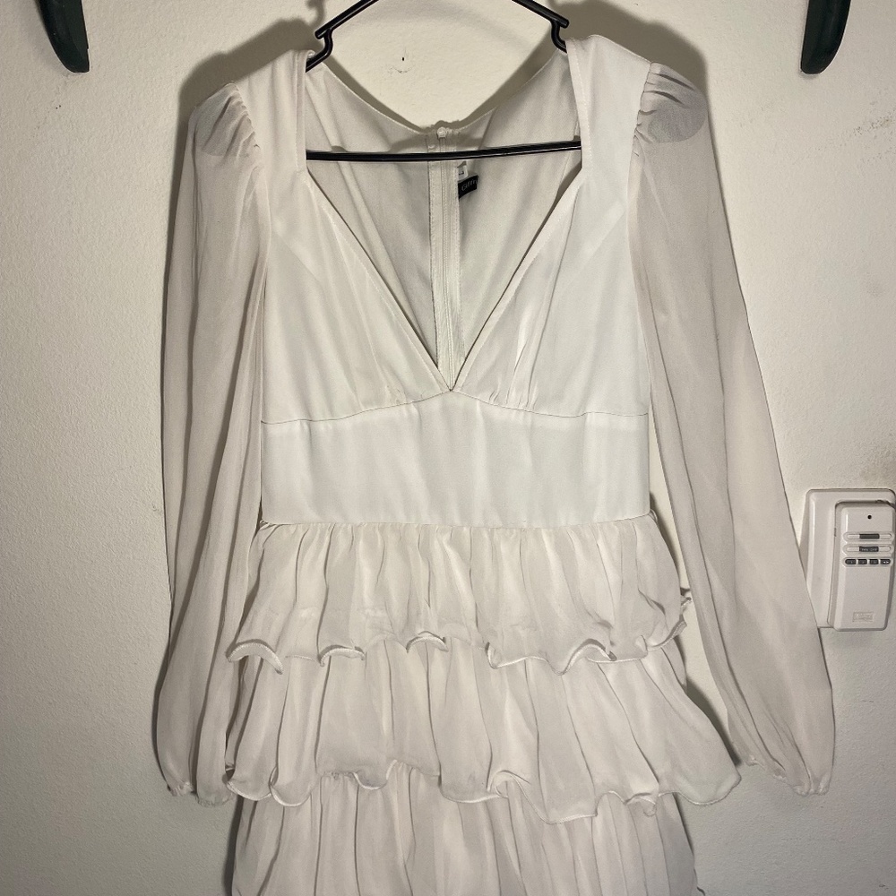 White Ruffle Dress - Picture 4 of 6
